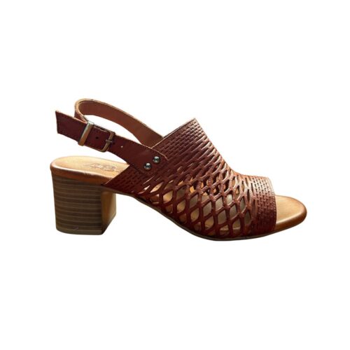 Sandalias cómodas mujer | 48 Hours piel color cuero, tacón ancho