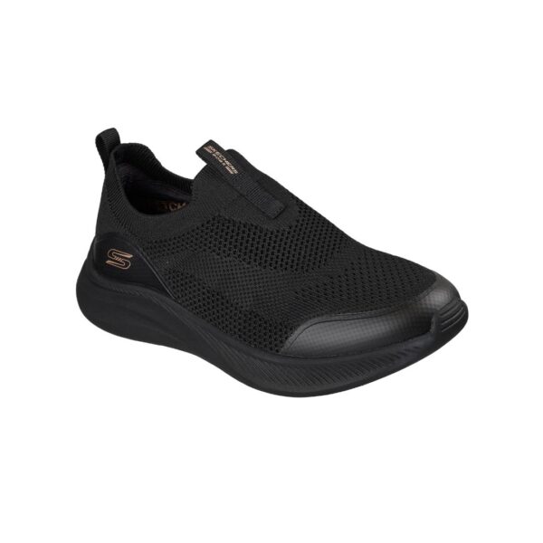 Skechers Bobs BBK (6) Skechers BOBS Moda Flex Chi Mujer | Zapatillas negras sin cordones