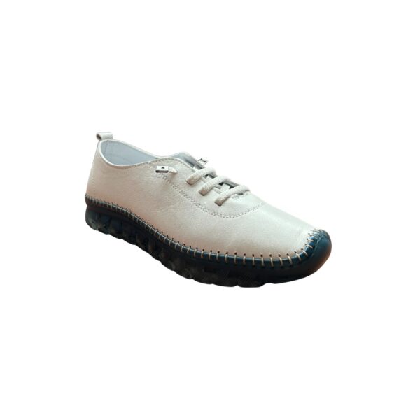 Zapato 48h (1) Zapatos cómodos de piel mujer 48 Hours blancos | Cordón elástico