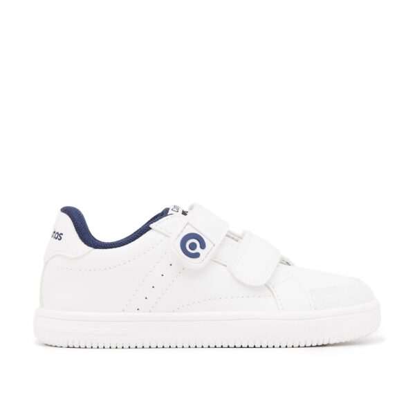 Zapatillas respetuosas niño Conguitos blancas y azules con doble velcro