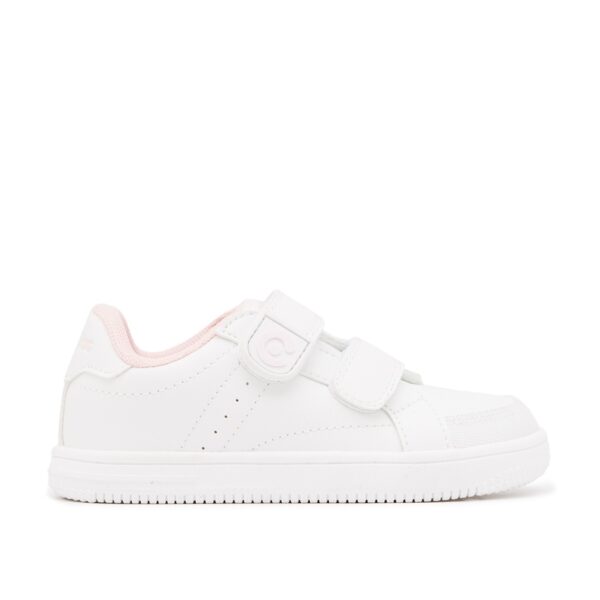 Zapatillas respetuosas niña Conguitos blancas y rosas con doble velcro