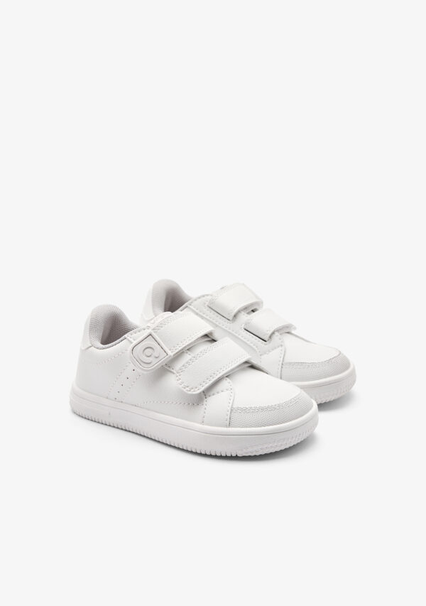 Zapatillas colegiales respetuosas blancas y grises | Conguitos