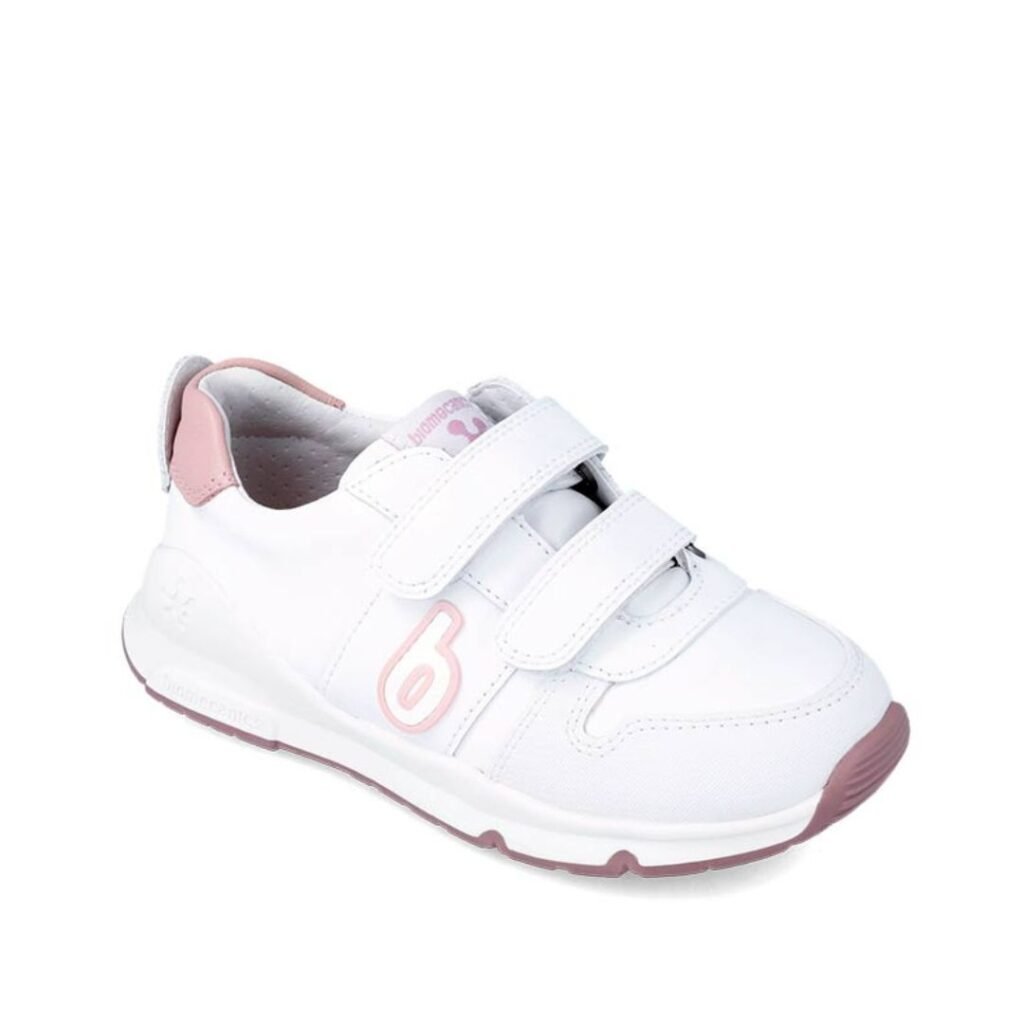 Deportivas colegiales Biomecanics niña blancas y rosas