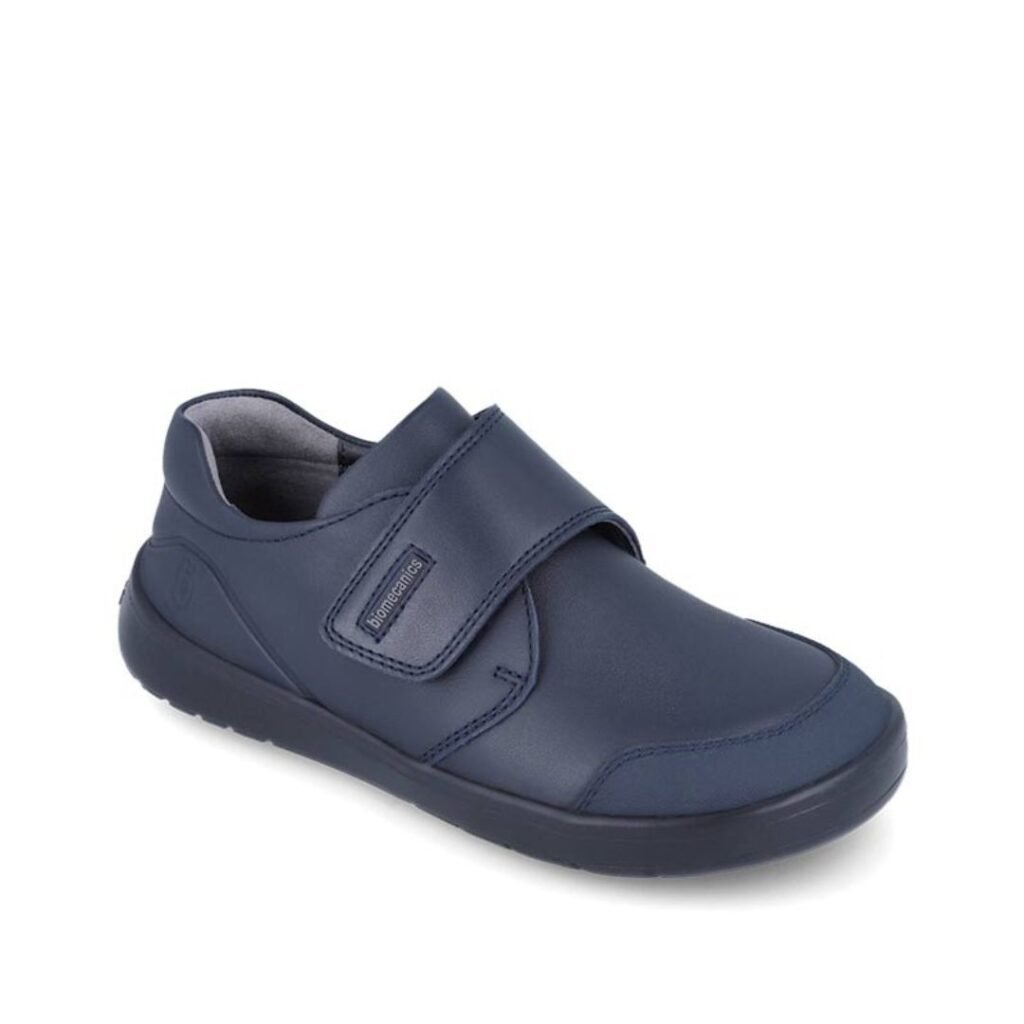 Zapatos colegiales respetuosos Biomecanics azul marino con velcro