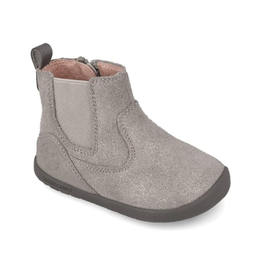 Bota barefoot Biomecanics bebé gris para primeros pasos