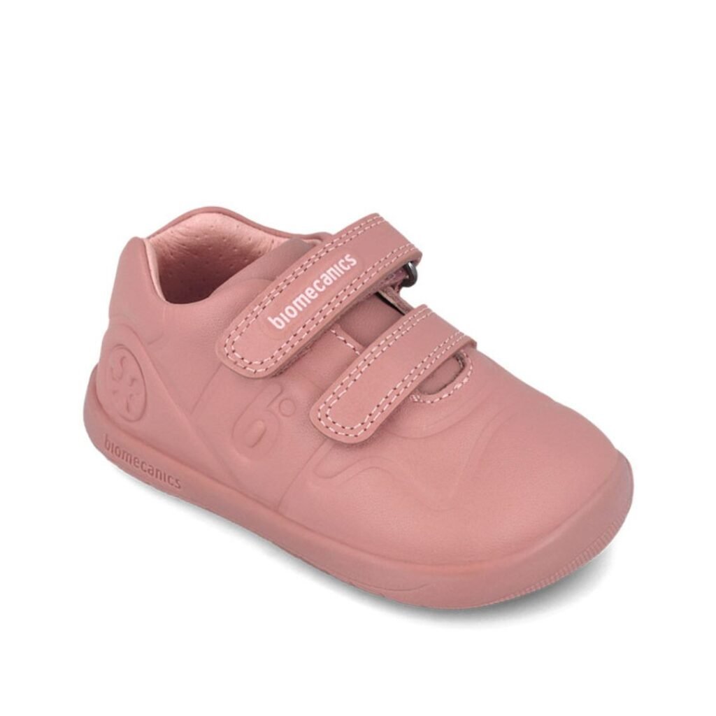 Zapatos barefoot Biomecanics bebé niña rosas con velcro