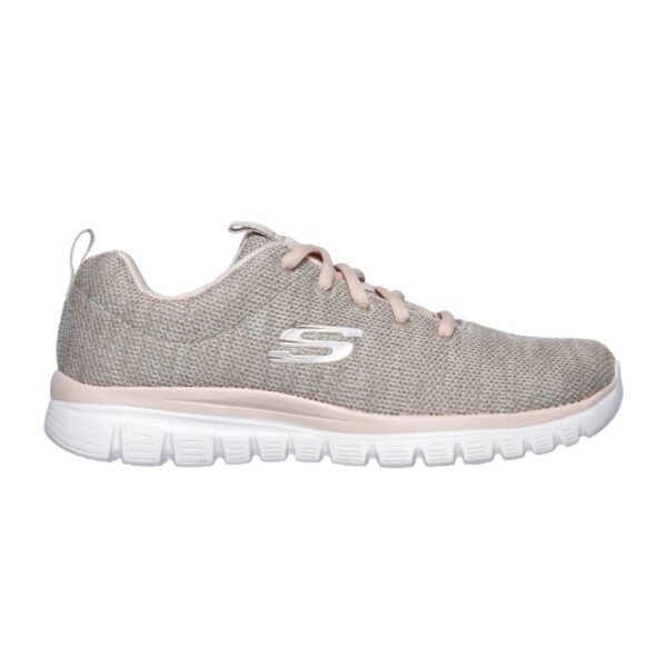 Skechers Graceful Twisted Fortune mujer beige y coral